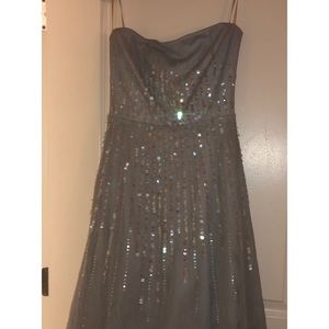 BCBG Iridescent Light Blue / Grayish Sequin Fashion Dress